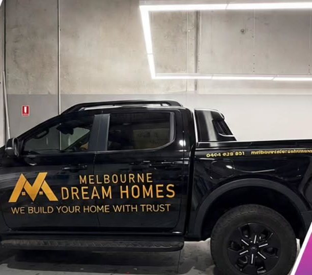 Vehicle signage, completed in 1 day – Melbourne Dream Homes · Ford Ranger